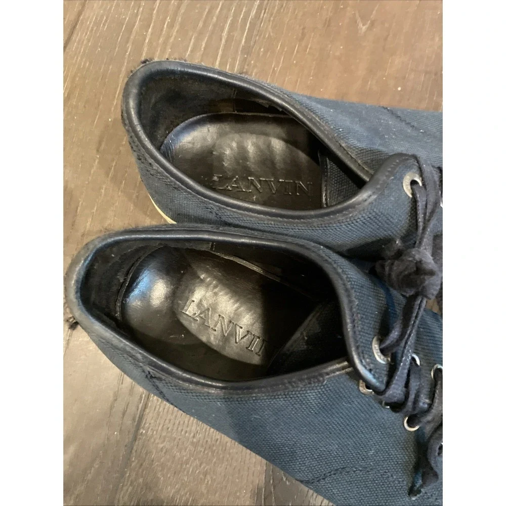 Lavin Canvas Lace Up Low Top Sneakers Size 13 Navy Blue Men - Picture 2 of 6